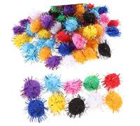 Hemobllo 100 pièces Pompons Fluffy Multicolores pour Créations DIY Décorations Artisanales et Jouets Chat