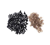 Hemobllo 100 Pièces Yeux Plastique avec Rondelles pour Poupées DIY Sécurité pour Ours Peluches et Amigurumis Kit Complet pour Manuelles
