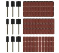 Hemobllo 102pcs Manchon de Ponçage pour Manucure, Bande Abrasive Cylindrique en Papier de Verre Marron, Mandrins Tambour, pour Ongles Naturels et Artificiels, Manucure et Pédicure, Outil