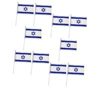Hemobllo 10pcs Drapeau D'israël Pliable en Polyester 14x21cm pour Décoration de Fêtes Extérieur Lavable Poignée pour Événement Sportif ou Célébration