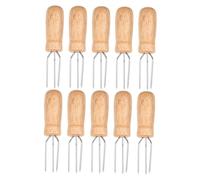 Hemobllo 10pièces Lot de Brochettes à Maïs pour Barbecue avec Manches Bois Supports à Épis De Maïs Réutilisables Fourchettes pour Fruits Et Légumes