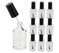 Hemobllo 10pièces Lot De Flacons Vides Pour Huile à Ongles Petits Pots Verre Transparent Avec Capuchon Pour Brosse Contenants Portables Pour Échantillons De Nail Art