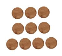 Hemobllo 10pièces Plateau Rond Bambou pour Pots De Plantes Plateau De Soucoupe pour Succulentes Et Cactus Design Naturel pour Décoration Intérieure Et Bureau