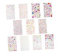 Hemobllo 11 Feuilles Autocollants Autoadhésifs Décorations Cristal Acrylique Brillantes pour Ongles Scrapbooking et de Téléphone Stickers Ronds Pailletés pour