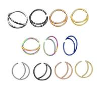 Hemobllo 11pièces Anneaux De Nez Forme De Lune Pinces Acier Inoxydable Décorations De Nez Pour Femmes