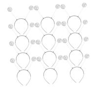 Hemobllo 12 Pièces Bandeaux décoratifs Martiens avec tiges souples et boules pailletées argentées accessoires légers pour cosplay fêtes et Halloween femme
