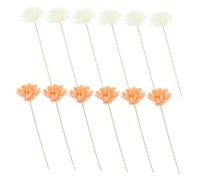 Hemobllo 12 pièces Bâtonnets Diffuseur Fleur Parfumée Tiges Rotin sans Flamme avec Fleurs Artificielles Blanches et Orange Recharge pour Huiles Essentielles Diffuseur Senteur Prolongée