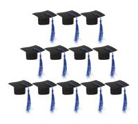 Hemobllo 12 Pièces Bouchon de Bouteille Bleu en Non-tissé pour Fête de Remise de Diplômes Mini Chapeau de Docteur Délicat, Accessoire Décoratif pour Photos et Réunions Familiales