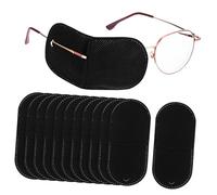 Hemobllo 12 pièces Cache Œil pour Lunettes Grand Format Noir Lot de Tissu Non Tissé Respirant Oculaires Réutilisables pour Amblyopie et Œil Soins des Yeux Adaptés Aux Adultes