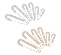 Hemobllo 12 Pièces Épingle Nourrice Décorative avec Strass Double Rangée Broches Cristal pour Femme Clips pour Pull Châle Foulard Chemise et Chapeau Fixation Sûre et Élégante