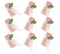 Hemobllo 12 Pièces Flower Favor Boxes With Ribbon Decorative Candy Packaging For Wedding Anniversary Birthday Party Supplies