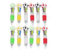 Hemobllo 12 Pièces Lot de Stylos Bille Football à Quatre Couleurs, Design Unique de Ballon, Rétractables et Portables, Rentrée Scolaire Passionnés de Sport