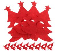 Hemobllo 12 Pièces Marqueurs de Verre de Noël en Feutre Rouge pour Flûtes | Décor Festif pour Table, Identifie les Verres à Pied, pour Dégustations et Hôtes
