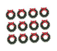Hemobllo 12 pièces Mini Couronnes de Noël Miniatures de Accessoires pour Décoration de Maison de Poupée pour Créer Une Ambiance Festive et Festive