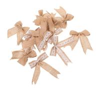 Hemobllo 12 Pièces Nœuds Pré-noués en Toile de Jute Dentelle Élégante, Faits Main, Design Queue D'hirondelle, Décor Rustique pour Sapins de Noël et Applications Intérieures