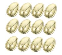 Hemobllo 12 Pièces Oeufs d'or simulés de Pâques décorations d'oeufs de Pâques Oeufs d'artisanat de pâques œufs géants Oeuf de pâques décoratif décoration de fête de Pâques Plastique Doré