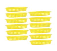 Hemobllo 12 pièces Panier à Fruits Réutilisable Corbeilles Ovales Plastique pour Snack Frites Buffet et Restaurant Bac Multifonction pour Service Alimentaire Jaune Réutilisable