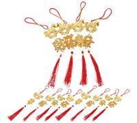 Hemobllo 12 pièces Pendentifs Cheval Nouvel an Chinois avec Caractères Chinois Décorations Suspendues pour Bonsai et Maison Symbole de Chance pour Fête du Printemps