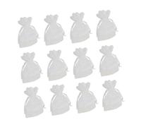 Hemobllo 12 pièces Pochette à cordons Dentelle Motif Étoiles Blancs Pochette de Rangement Bijoux pour Cadeaux Bonbons et Accessoires 12pcs/pack