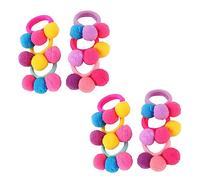Hemobllo 12 pièces Pompom Balls Hair Bands Elastic Hair Ropes For Durable Soft Fabric For Daily Use And Parties Couleur Aléatoire Couleur Aléatoire