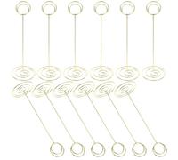 Hemobllo 12 Pièces Porte-Cartes de Table Rond en Fer 220mm pour Mariage | Support Mémo, Surface Lisse, pour Messages et Numéros de Table, Or, Lot D'