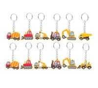 Hemobllo 12 Pièces Porte-clés Excavatrice en Pvc Résistant la Déformation Couleurs Vives pour Fêtes D'anniversaire et Décorations de Fête Garçon Fille