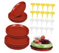 Hemobllo 12 Pièces Pot de Fleur en Palette Plateau bonsaï Drain Patio Plateaux de jardinière mis en Pot Usine bacs à Fleurs pour Plantes d'intérieur bacs à Plantes pour Pots Plastique Rouge