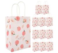 Hemobllo 12 pièces Sacs Papier Imprimés avec Poignées Lot de Sachets pour de Fête pour Bonbons et Surprises