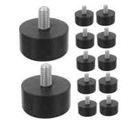 Hemobllo 12 Pièces Thread Adjustable Rubber Furniture Levelers Vibration Noise Reducing Soft Pads for Tables Chairs Cabinets Sofas Durable Floor Protectors