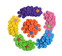 Hemobllo 120 Autocollants Muraux Décoratifs de Fleurs en Mousse Multicolores Lot de 120 Pièces pour Décoration Salle de Classe Maternelle Activités Manuelles et Scrapbooking