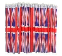Hemobllo 120 Pièces Lot de Set de Crayons en Bois avec Motifs Drapeaux, Gomme Intégrée, pour Fournitures Scolaires au Lycée, Expérience D'écriture Fluide et Usage Multifonctionnel