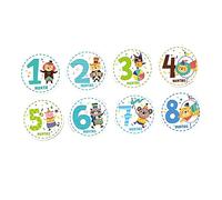 Hemobllo 12pièces Autocollants De Mois Pour Garçon Fille Kit Créatif Animaux Mignons Pour Capturer Les Étapes De Croissance Nés Autocollants De Suivi Mensuel Pour Album Photo