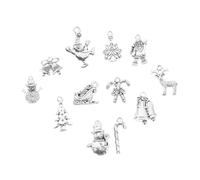 Hemobllo 12pièces Breloques Décoratives de Noël pour Création Bijoux Pendentifs à Motifs Noël Accessoires Bijoux Fait Soi-même