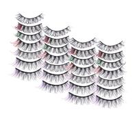 Hemobllo 14 paires Grappes de Faux Cils Colorés D-curl Légers et Confortables Extensions de Cils Individuelles pour Usage Professionnel et Quotidien