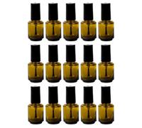 Hemobllo 15 Pièces Flacon en Verre Cylindrique de 15ml pour Vernis à Ongles, Bouteille Rechargeable avec Pinceau Anti-fuite pour Création DIY de Nouvelles Couleurs