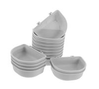 Hemobllo 15 Pièces Gamelles Suspendues pour Animaux Bols Légers et Portables pour Nourriture et Eau Cage Accessoires pour Chiens Chats Lapins Convient Aux Petits Animaux Gris