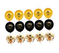 Hemobllo 15 pièces Lot de Ballons Latex Imprimés Chiffres avec Confettis pour Décoration Anniversaire Matériel Premium Adapté Danniversaire et Adultes Usage Intérieur et Extérieur