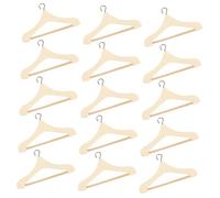 Hemobllo 15 pièces Lot de Mini Cintres Bois pour Poupées Accessoires de Maison de Poupée Porte Vêtements Miniature Lisse et