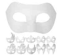 Hemobllo 16 Pièces Masque de Bal Masqué Blanc en Papier Vierge à Peindre Soi-même, Masque Unpainted pour Cosplay et Performance sur Scène, Style Mixte Léger et Facile à Décorer Style