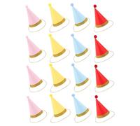 Hemobllo 16 Pièces Mini Pet Birthday Hats for Small Dogs and Cats Soft Paper and Felt Cone Caps in
