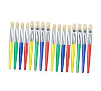 Hemobllo 16 pièces Pinceaux de Peinture Garçon Fille Brosse Ronde et Plate pour DIY Art Accessoires Peinture Garçon Fille Maniable pour Huile Gouache et Artisanat