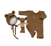 Hemobllo 1ensemble Costume De Photographie Né Jumpsuit Bonnet Et Jouet Souris Accessoires Unisexes