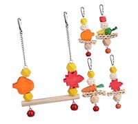 Hemobllo 1ensemble Perchoir à Oiseaux avec Balancelle pour Perroquets Jouet à Mâcher Et Accessoire De Cage pour Exercices Et des Oiseaux