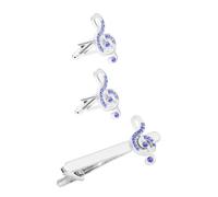 Hemobllo 1Ensemble Pince à Cravate de Note pour Hommes de Boutons de Manchette et Clip à Barreau pour Chemises de Costume Affaires Accessoires Élégants