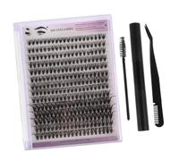 Hemobllo 1ensembles Kit De Cils Diy Avec Dissolvant De Colle Cils Individuels Et Grappes Pince Incurvée Peignes Et Brosse Pour Auto-application