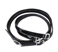 Hemobllo 1Paire Sangles de Cheville Amovibles Cuir PU pour Chaussures à Talons Lacets Loose Ajustement Facile Couleur Miroir Noir pour Confort Optimal