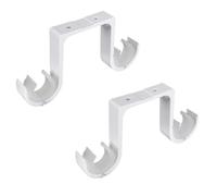 Hemobllo 1paire Support de Tringle à Rideaux Double Crochet de Fixation pour Tringle à Rideaux Rétro Européen Épais pour Fenêtre ou Porte Blanc