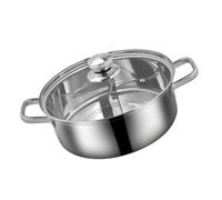 Hemobllo 1pièce Marmite Inoxydable avec Couvercle Poêle à Hot Pot Compartimentée Cuisson Rapide et Uniforme Ustensile de Cuisine Polyvalent pour Cuisinière Induction