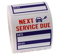 Hemobllo 1Rouleau Autocollant de Rappel de Service Automobile Amovible de Étiquettes de Changement Huile Adhésives Étanchéité et Utilisation pour