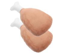 Hemobllo 2 Coussins Peluche de Cuisse de Poulet, Doux et Léger en Coton PP, Lot de 2 pour Famille et Sieste, Oreillers Créatifs et Décoratifs Blancs